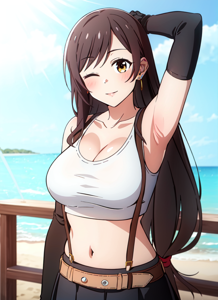 3978522997-1542915731-bocchi style, tifa lockhart, 1girl, thick lips, arm up, armpits, artist name, belt, black hair, breasts, brown eyes, cleavage, c.png